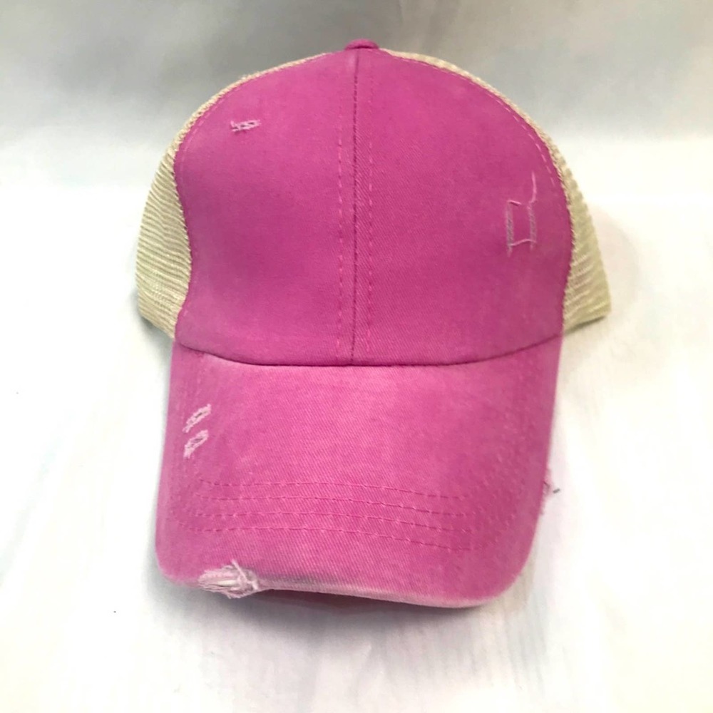 PINK Ponytail Baseball Cap - Picture 2 of 3